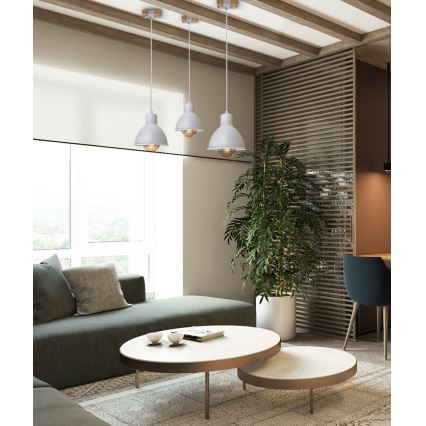 Candelabro suspenso 1xE27/40W/230V faia/branco