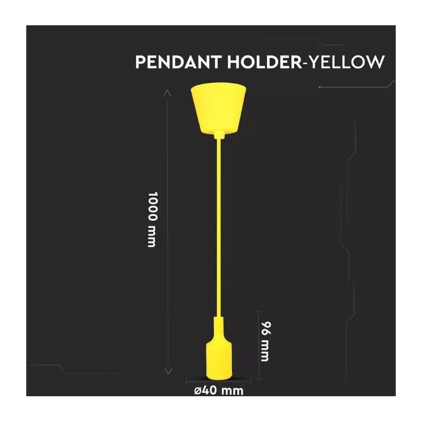 Candelabro suspenso 1xE27/60W/230V amarelo