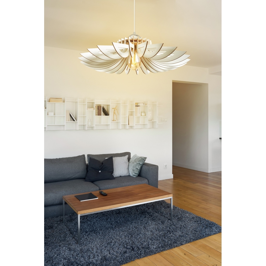 Candelabro suspenso 1xE27/60W/230V branco diâmetro 52 cm