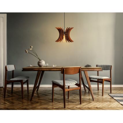 Candelabro suspenso 1xE27/60W/230V castanho diâmetro 20 cm