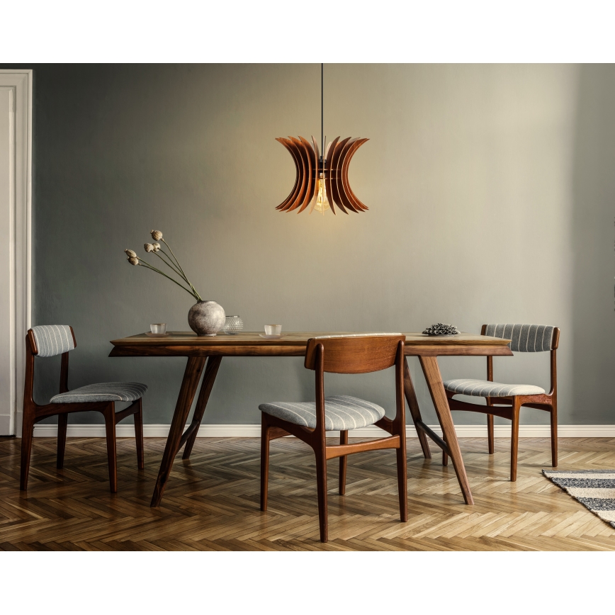 Candelabro suspenso 1xE27/60W/230V castanho diâmetro 20 cm