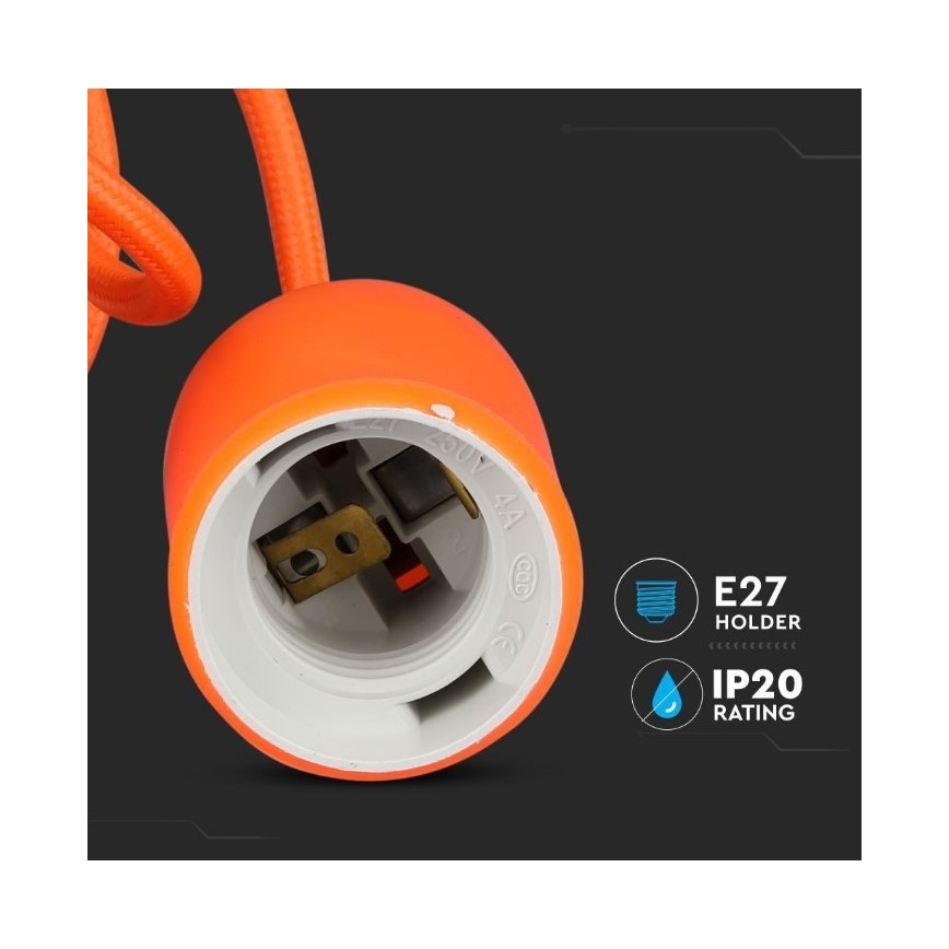 Candelabro suspenso 1xE27/60W/230V laranja
