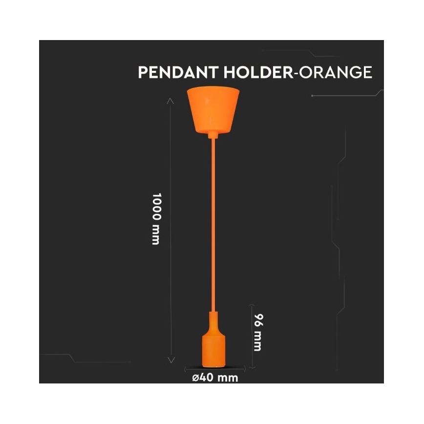 Candelabro suspenso 1xE27/60W/230V laranja