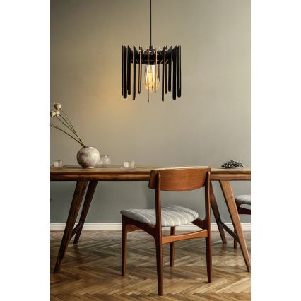 Candelabro suspenso 1xE27/60W/230V preto diâmetro 23 cm