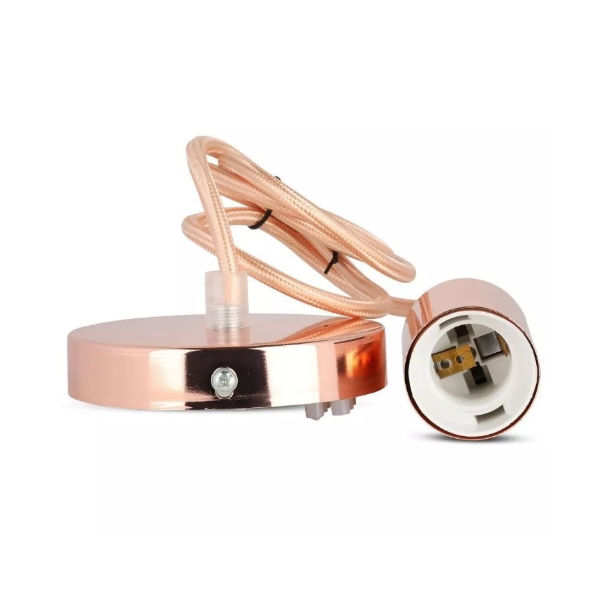 Candelabro suspenso 1xE27/60W/230V rosa dourado