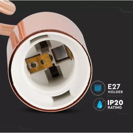 Candelabro suspenso 1xE27/60W/230V rosa dourado