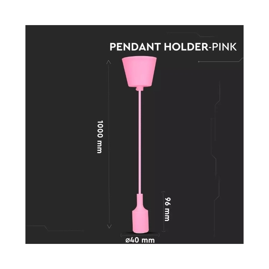 Candelabro suspenso 1xE27/60W/230V rosa