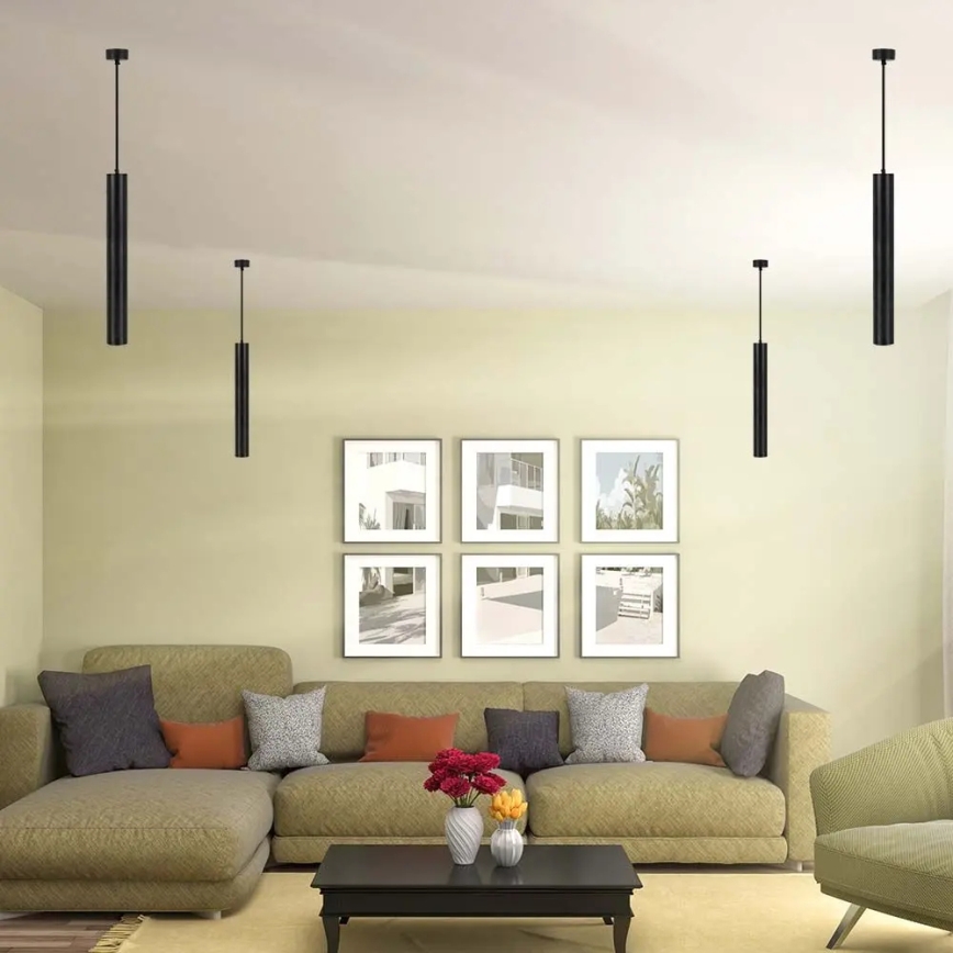 Candelabro suspenso 1xGU10/35W/230V 50 cm preto