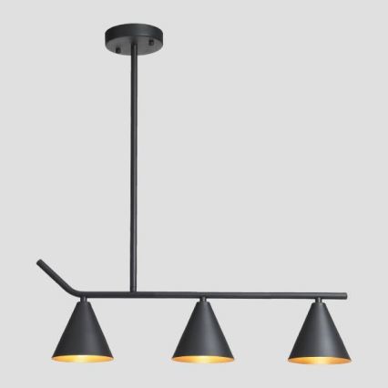 Candelabro suspenso 3xE27/40W/230V preto
