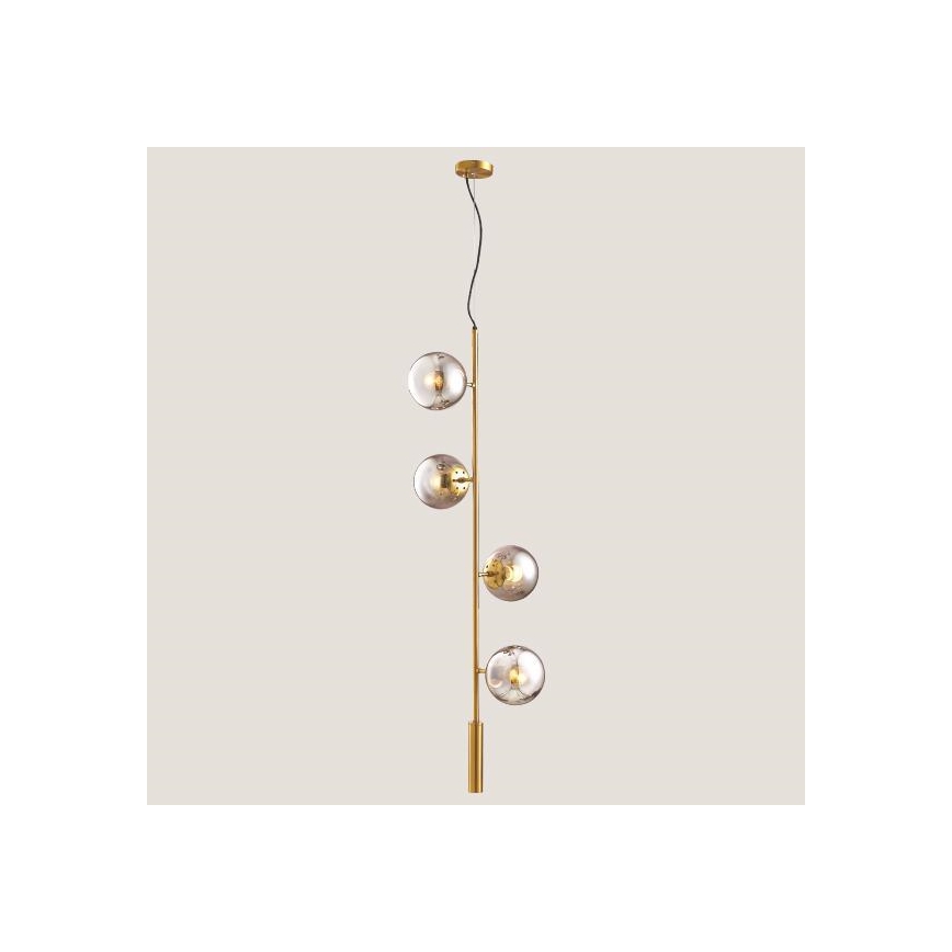 Candelabro suspenso 4xE27/10W/230V dourada