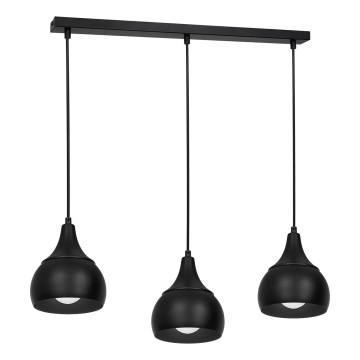 Candelabro suspenso AKTAN 3xE27/60W/230V preto