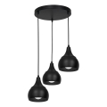 Candelabro suspenso AKTAN 3xE27/60W/230V preto redondo