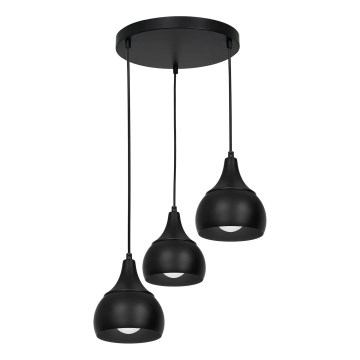 Candelabro suspenso AKTAN 3xE27/60W/230V preto redondo