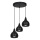 Candelabro suspenso AKTAN 3xE27/60W/230V preto redondo