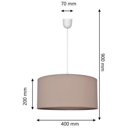 Candelabro suspenso ALBA 1xE27/15W/230V d. 40 cm bege