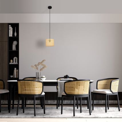 Candelabro suspenso ALBA 1xE27/15W/230V diâmetro 20 cm vime/preto