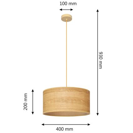 Candelabro suspenso ALBA 1xE27/15W/230V diâmetro 40 cm castanho