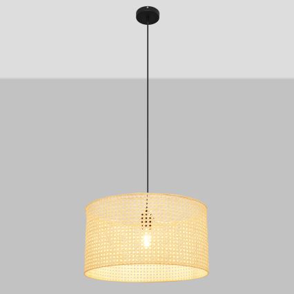 Candelabro suspenso ALBA 1xE27/15W/230V diâmetro 45 cm vime/preto