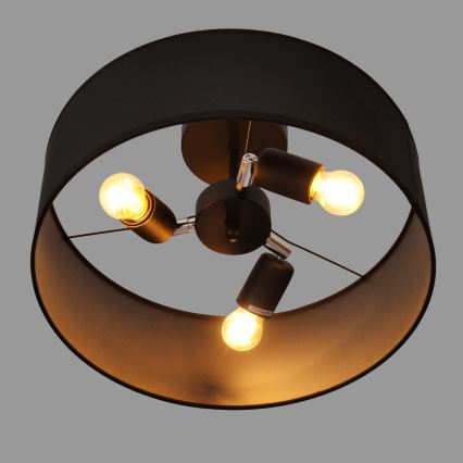 Candelabro suspenso ALBA 3xE27/15W/230V preto