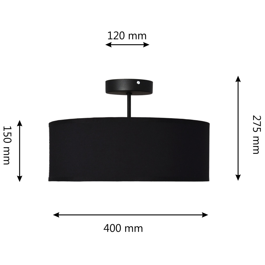 Candelabro suspenso ALBA 3xE27/15W/230V preto