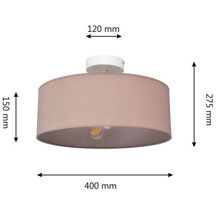 Candelabro suspenso ALBA 3xE27/15W/230V rosa