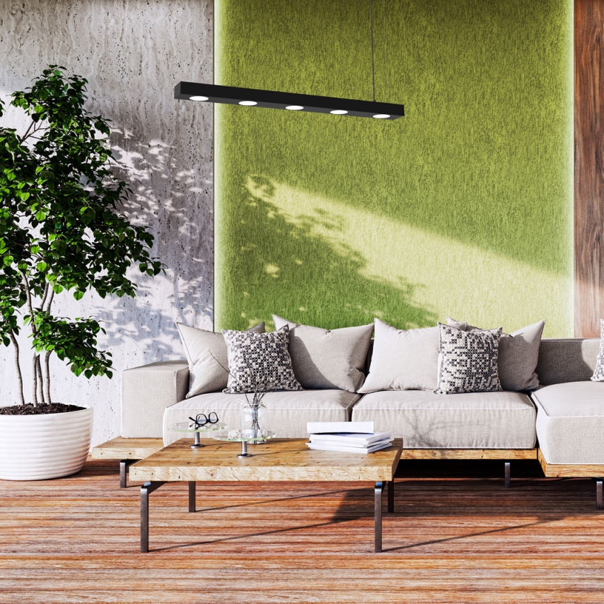 Candelabro suspenso ALEXANDER 5xGX53/12W/230V preto