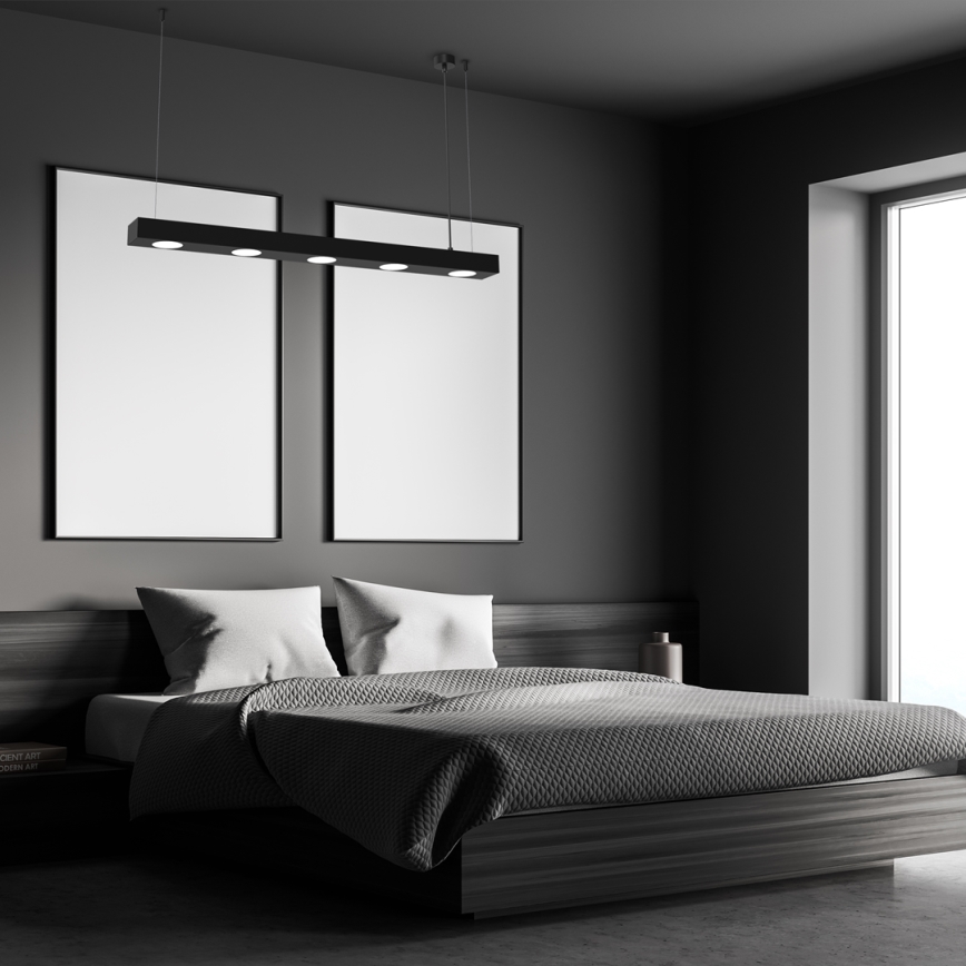 Candelabro suspenso ALEXANDER 5xGX53/12W/230V preto