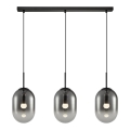 Candelabro suspenso ALIAS 3xE14/40W/230V preto/cinzento
