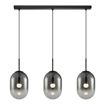 Candelabro suspenso ALIAS 3xE14/40W/230V preto/cinzento