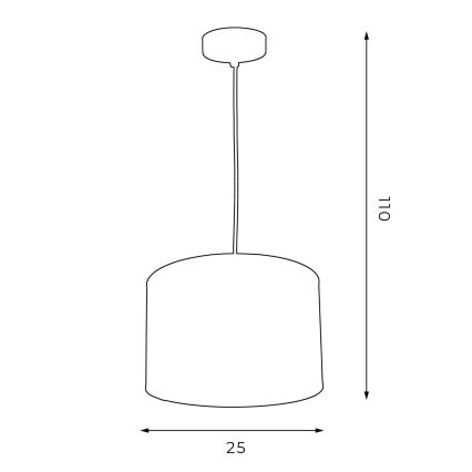 Candelabro suspenso ARDEN 1xE27/60W/230V d. 25 cm preto/dourado