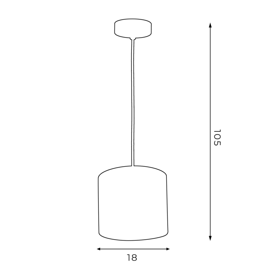 Candelabro suspenso ARDEN 1xE27/60W/230V diâmetro 18 cm preto/branco
