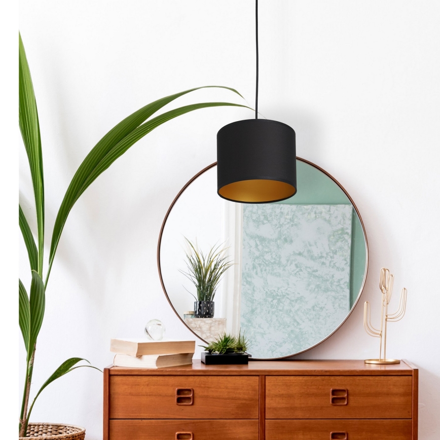 Candelabro suspenso ARDEN 1xE27/60W/230V diâmetro 18 cm preto/dourado