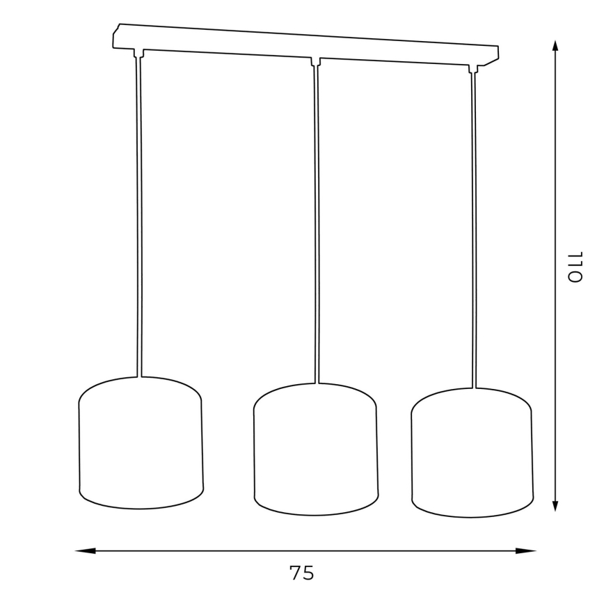 Candelabro suspenso ARDEN 3xE27/60W/230V