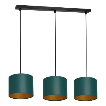 Candelabro suspenso ARDEN 3xE27/60W/230V verde/dourado