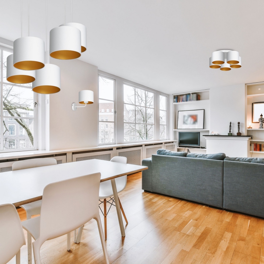 Candelabro suspenso ARDEN 5xE27/60W/230V branco/dourado