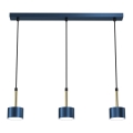 Candelabro suspenso ARENA 3xGX53/11W/230V azul/dourado