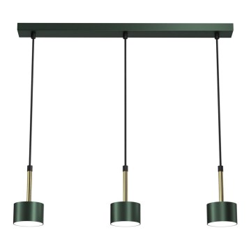 Candelabro suspenso ARENA 3xGX53/11W/230V verde/dourado