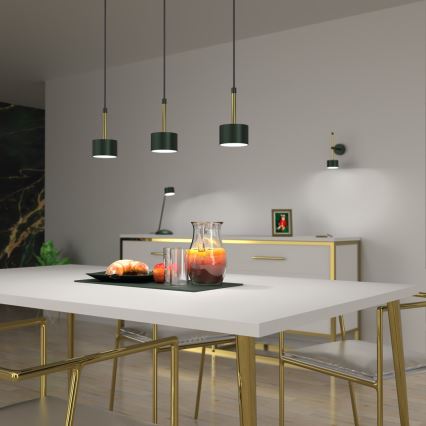 Candelabro suspenso ARENA 3xGX53/11W/230V verde/dourado