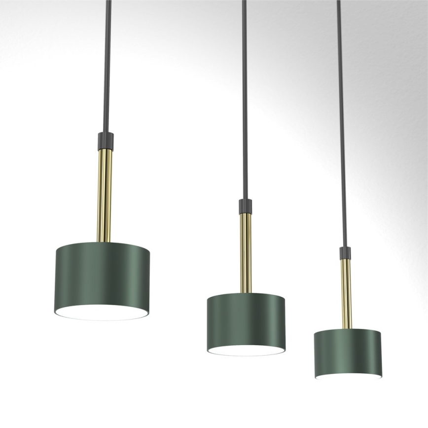 Candelabro suspenso ARENA 3xGX53/11W/230V verde/dourado
