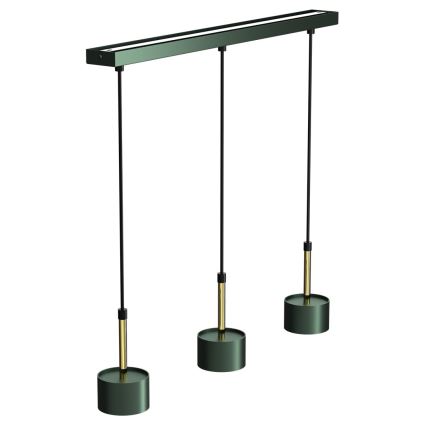 Candelabro suspenso ARENA 3xGX53/11W/230V verde/dourado