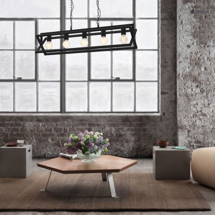 Candelabro suspenso ARNOLD 5xE27/60W/230V preto