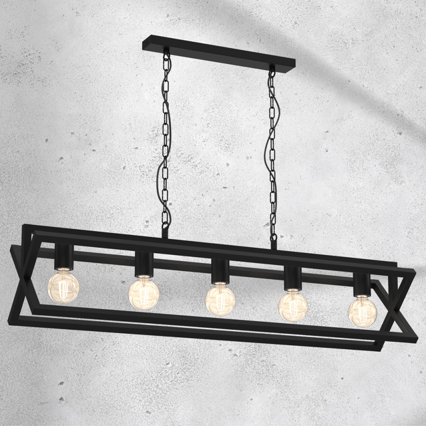 Candelabro suspenso ARNOLD 5xE27/60W/230V preto