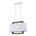 Candelabro suspenso ARTEMIDA 1xE27/60W/230V branco/castanho
