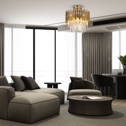 Candelabro suspenso ASPEN 6xE14/40W/230V dourada