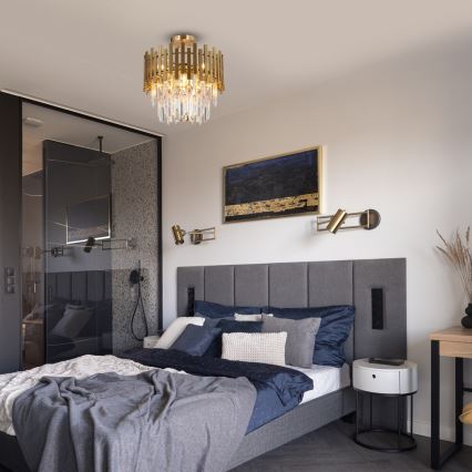 Candelabro suspenso ASPEN 6xE14/40W/230V dourada