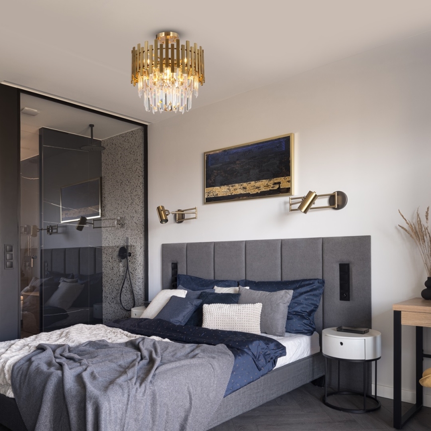 Candelabro suspenso ASPEN 6xE14/40W/230V dourada