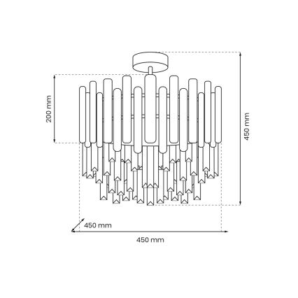Candelabro suspenso ASPEN 6xE14/40W/230V dourada