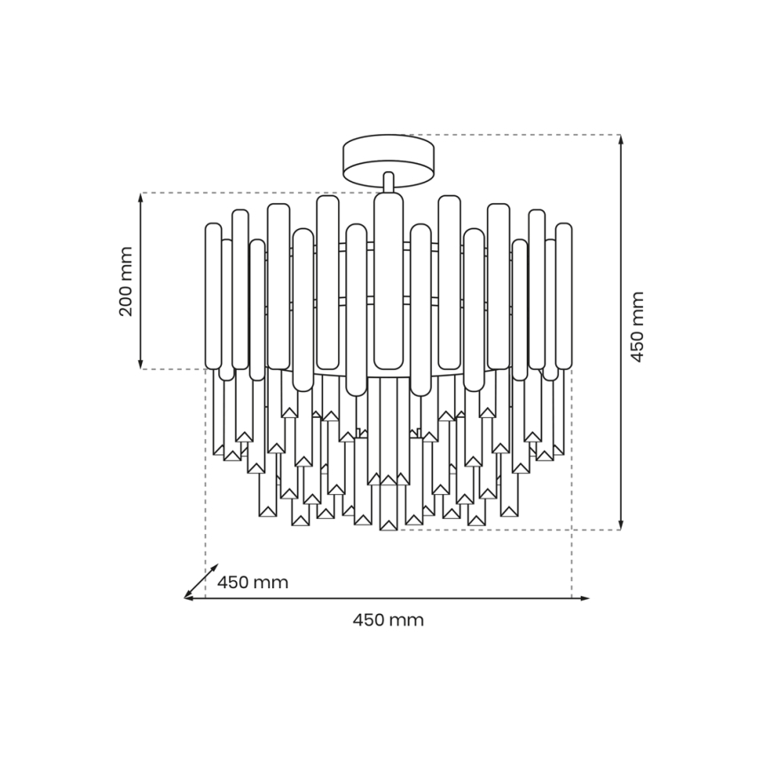 Candelabro suspenso ASPEN 6xE14/40W/230V dourada