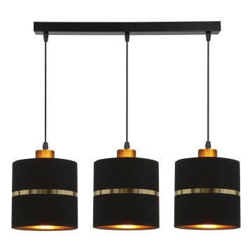 Candelabro suspenso ASSAM 3xE27/60W/230V preto