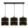 Candelabro suspenso ASSAM 3xE27/60W/230V preto